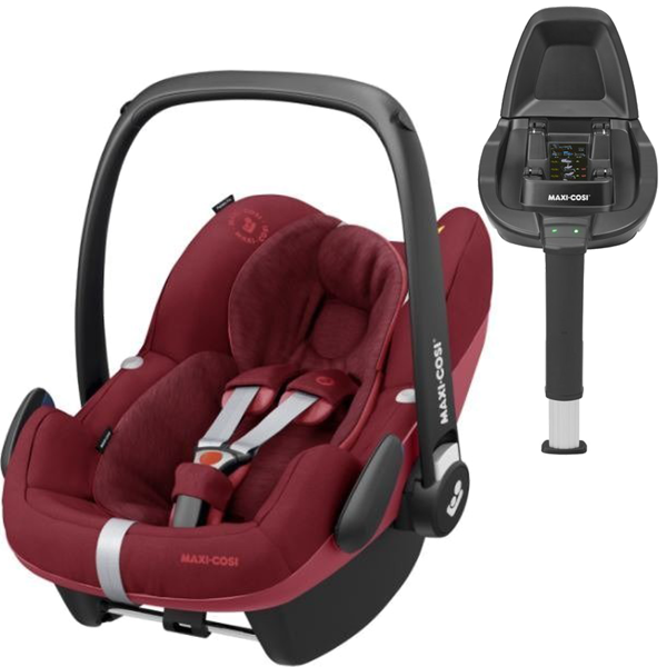 Maxi Cosi Pebble Pro Essential red Bērnu autosēdeklis 0-13 kg + Familyfix2 bāze