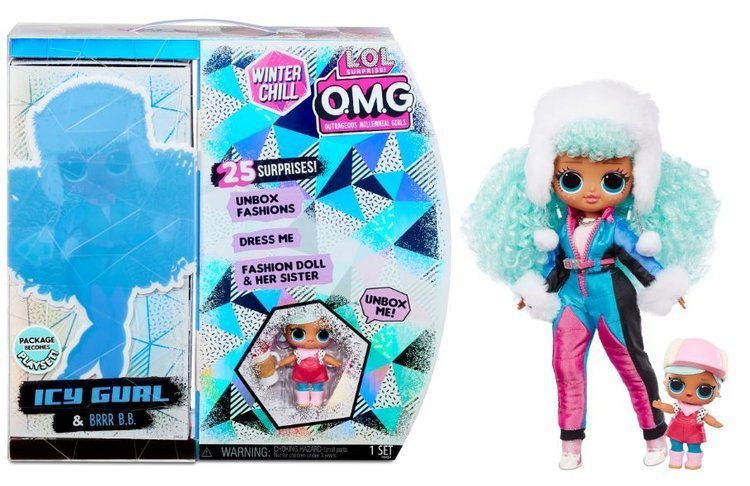 MGA LOL SURPRISE O.M.G. Winter Chill ICY Gurl Doll +25 Surprises