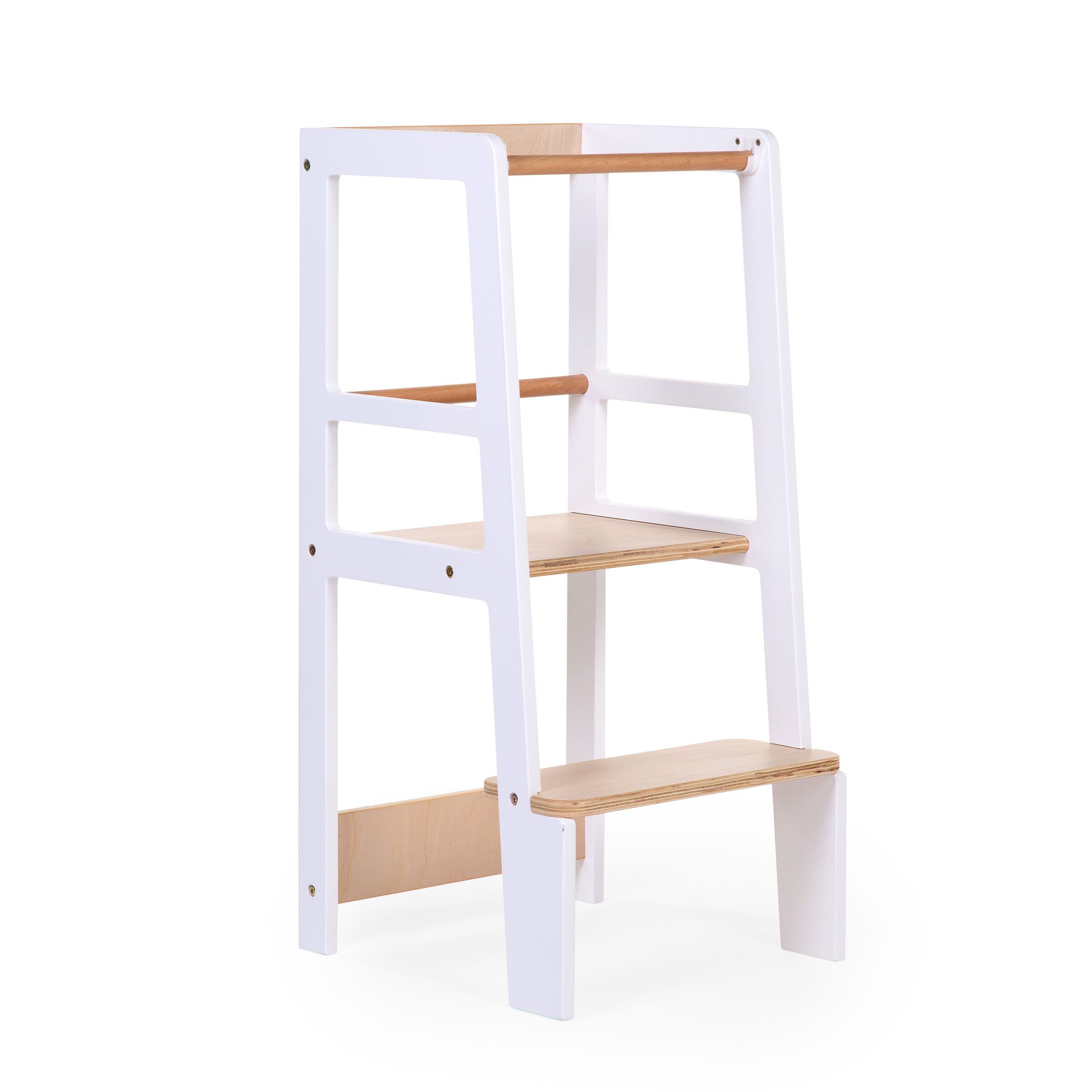 Pakāpiens - paliktnis Childhome Learning Tower White Natural