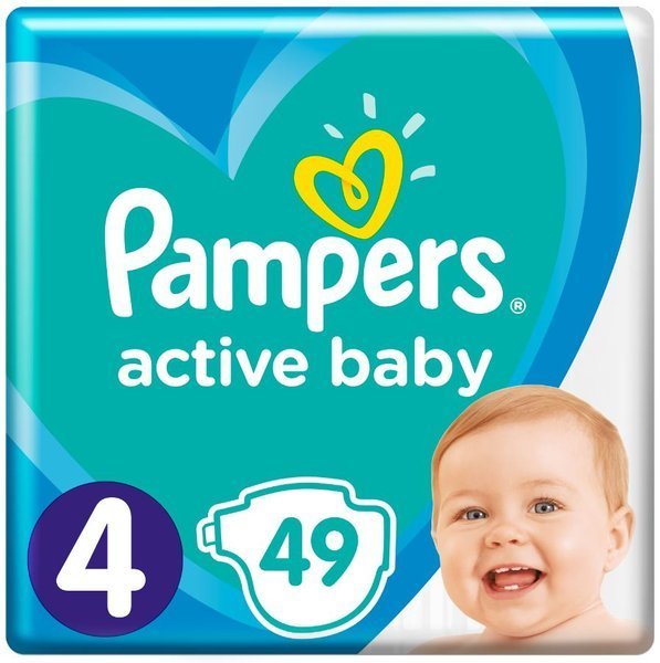 Pampers Active Baby autiņbiksītes 4. izmērs 49 gab.