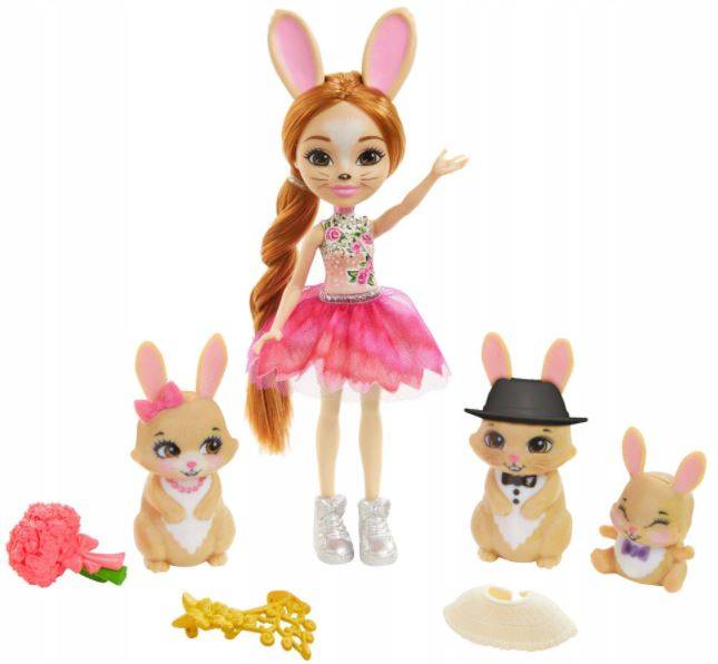 Royal Enchantimals Brystal Bunny & family Lelle ar dzīvniekiem GYJ08