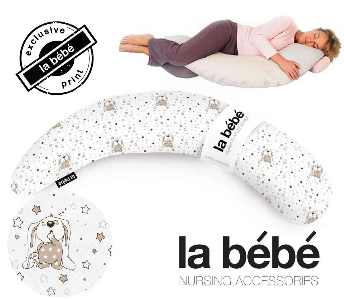 Spilvens - pakaviņš 185 cm La Bebe Moon Bunnies Maternity Pillow