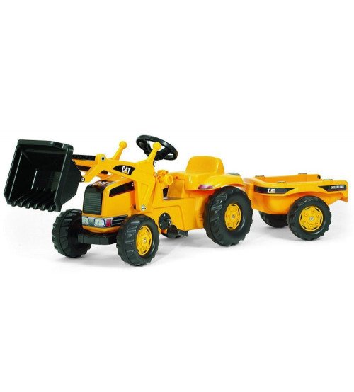 Traktors ar pedāļiem ar kausu un piekabi Rolly Toys Rolly Kid CAT (2,5-5 gadiem) 023288