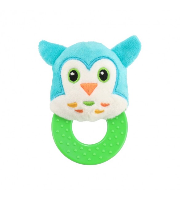 Zobu riņķis ar grabuli BabyMix OWL 48961