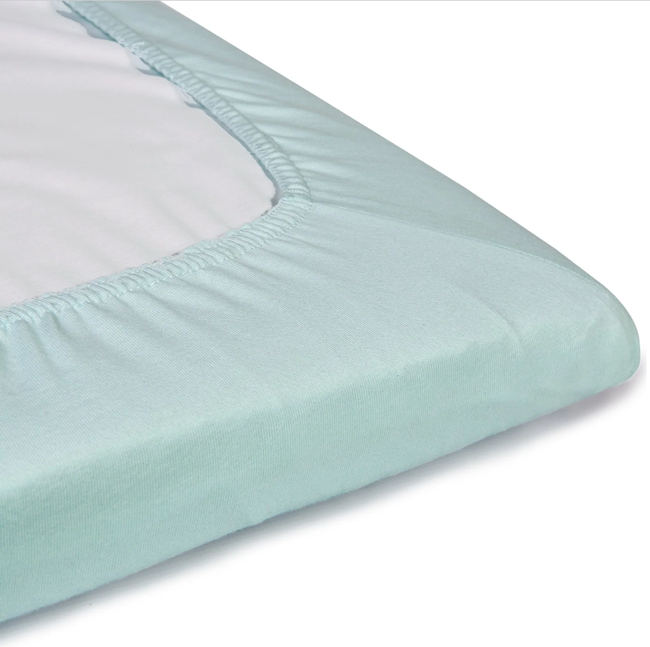 Kokvilnas palags ar gumiju gultai 120 x 60 cm TROLL Jersey De Lux Green
