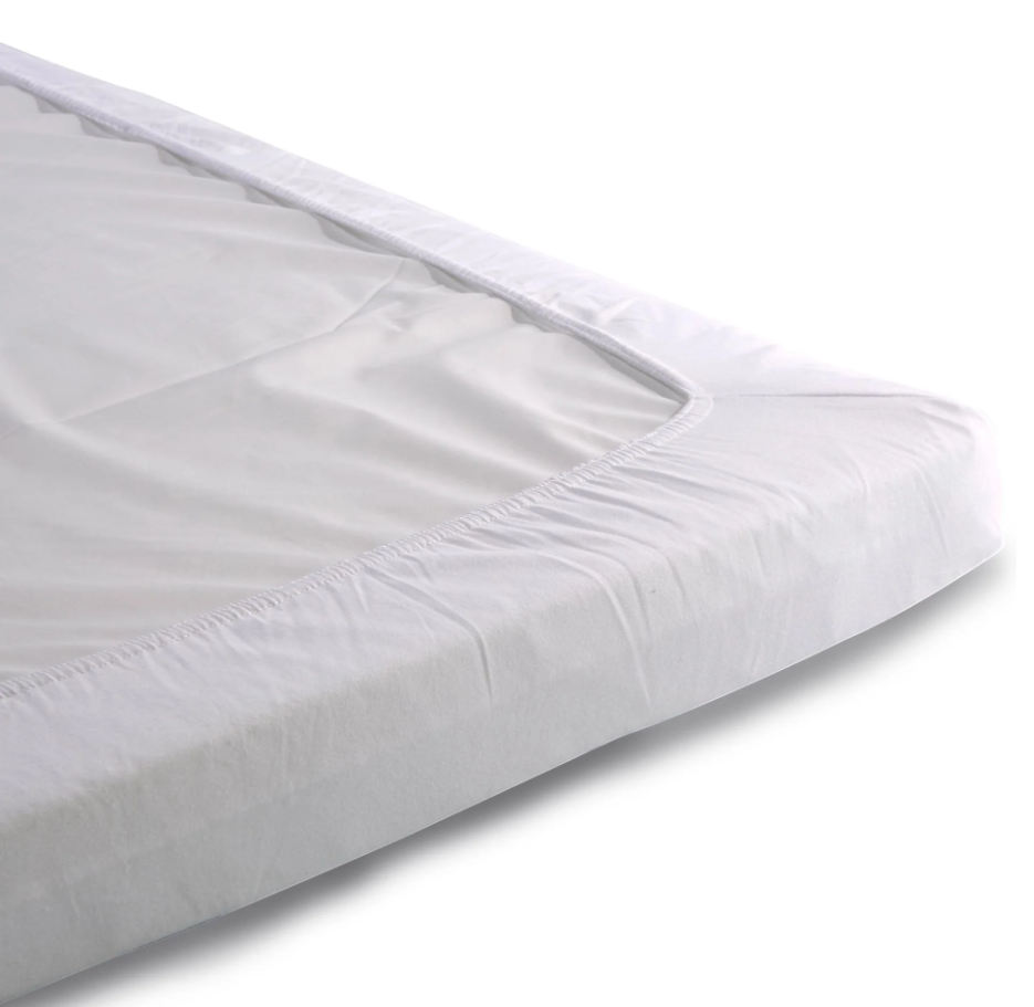 Kokvilnas palags ar gumiju gultai 120 x 60 cm TROLL Jersey De Lux White