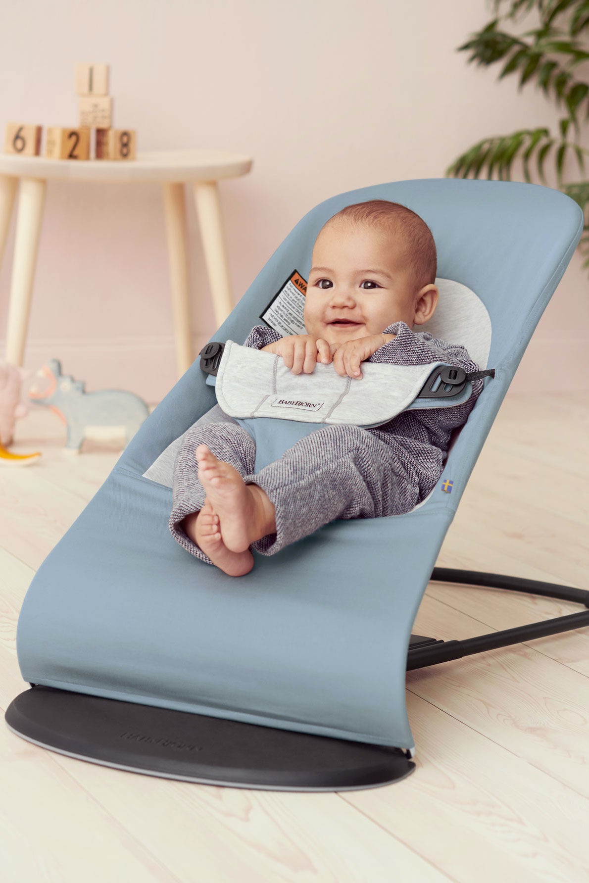 Šūpuļkrēsliņš BabyBjorn Bouncer Balance Soft Blue/Grey Cotton/Jersey 005045