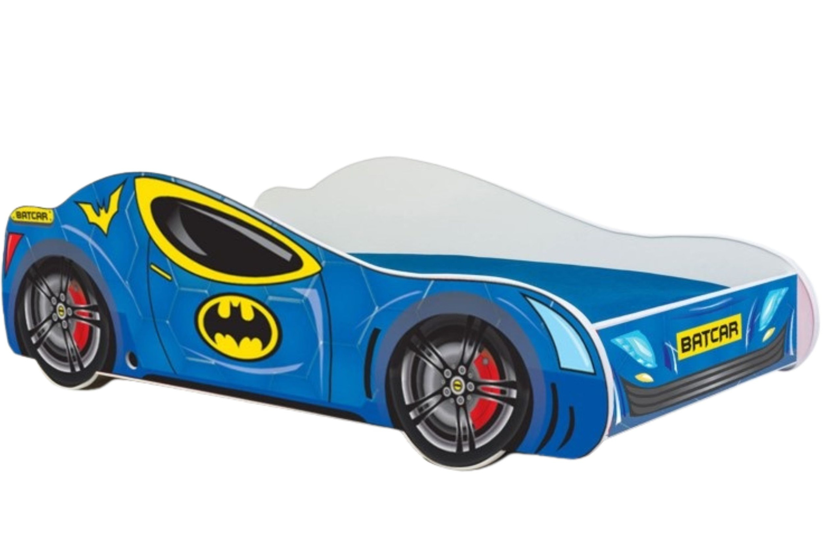 Bērnu gulta Batman Car II 140x70 cm ar matraci – zila