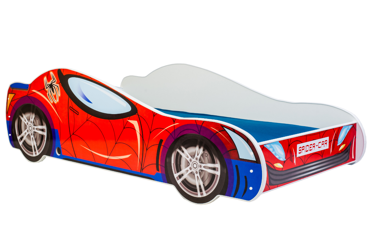 Spider Car II bērnu gulta 160x80 ar matraci, Zirnekļa auto