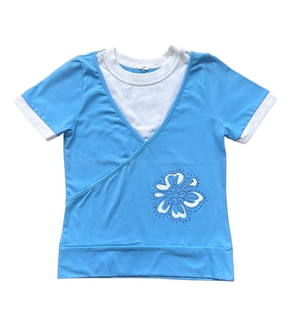 Blūze meiteņu FLOWER STB16 blue (122-146)