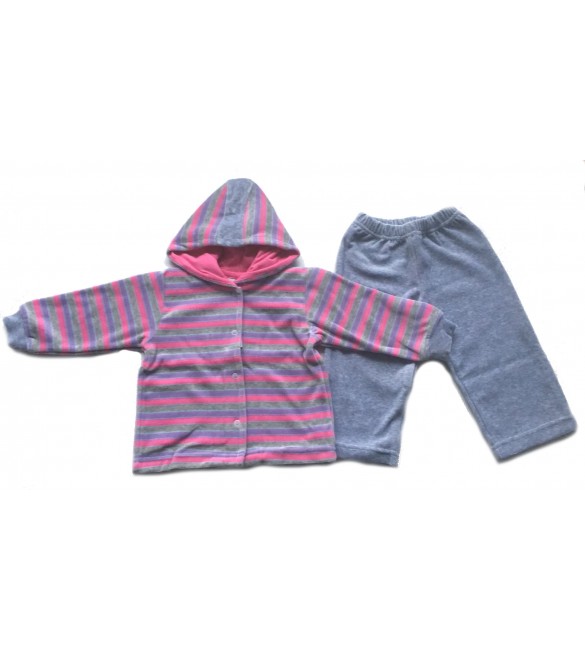Komplekts velūra 80 cm MARGO 19021 pink stripes