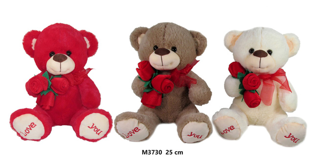 Lācis ar ziedu LOVE YOU 25 cm M3730