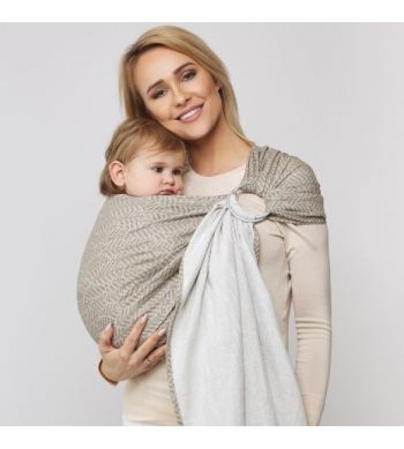 Lakats-slings HUG ME Zaffiro beige leaves CHK-033