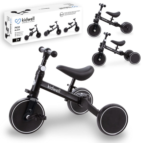 Velosipēds "3-in1" PICO total black, Kidwell
