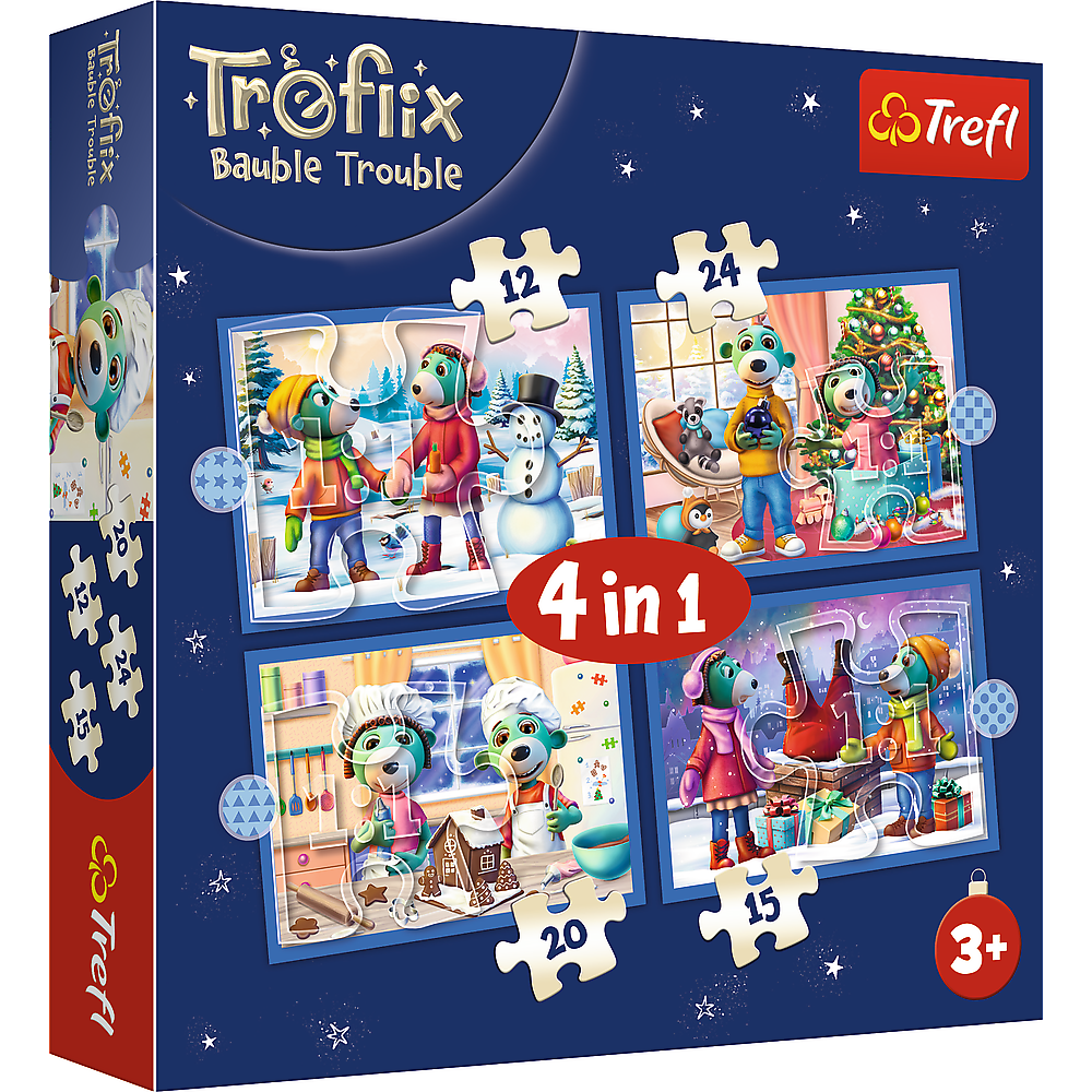 4-in-1 Puzzle – It's Snowing at the Trefliks' – Trefl 34657