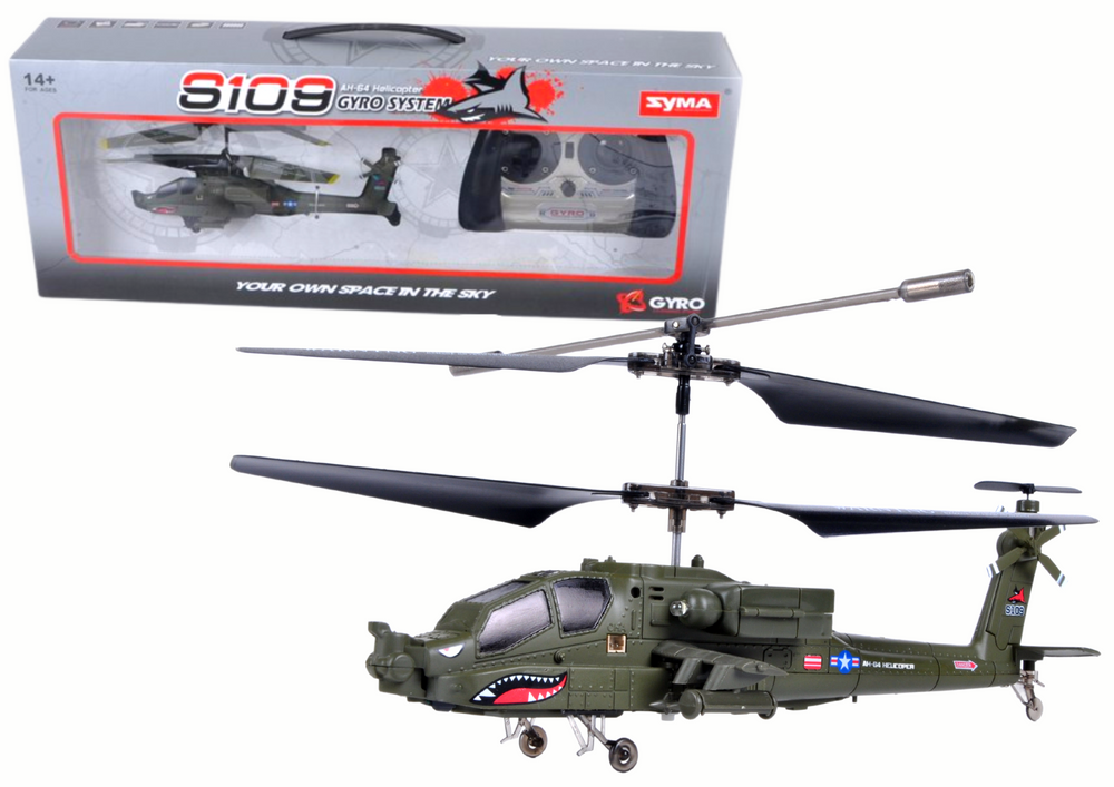 Alumīnija radiovadāms helikopters S109G SYMA Green