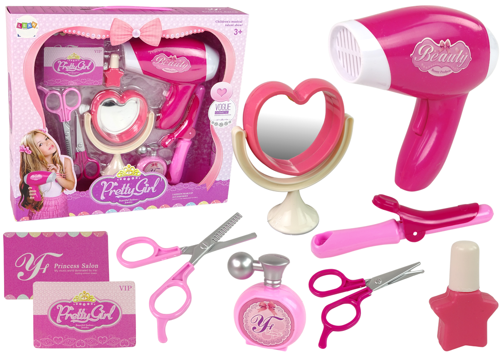 Beauty set for the little lady Hairdressing accessories + battery-operated hairdryer