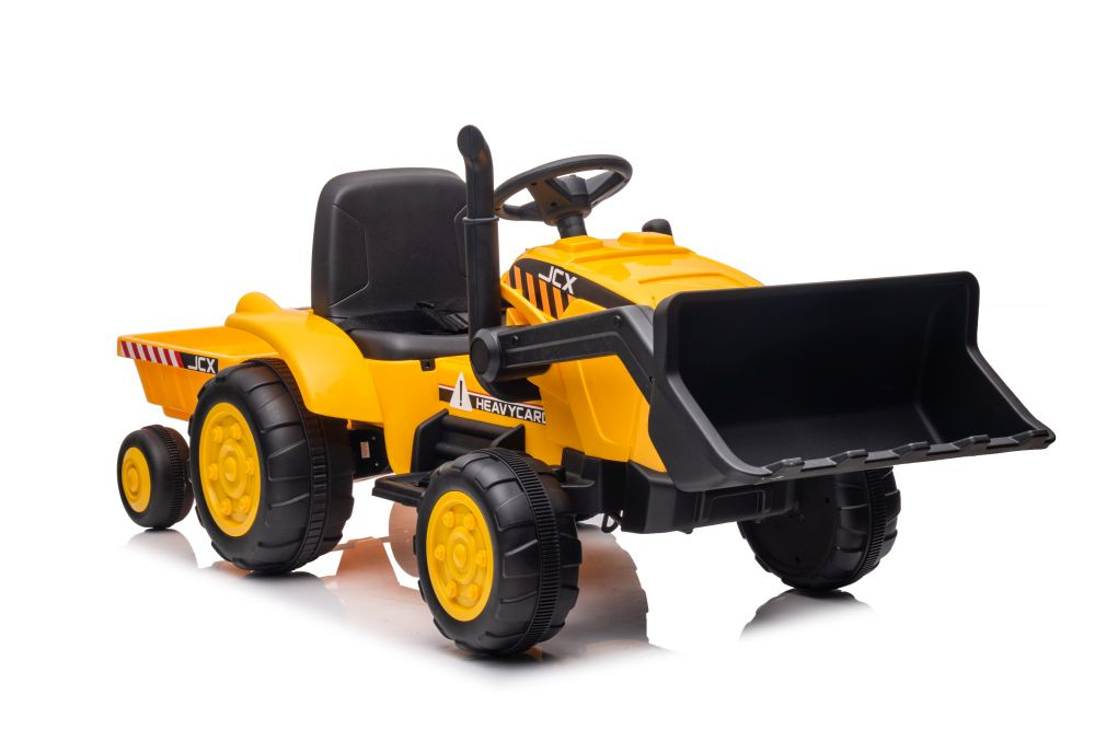 Bērnu elektriskais traktors ar piekabi S617 Yellow