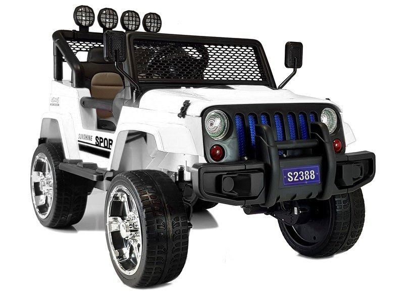 Divvietīgs bērnu elektromobilis S2388 Jeep White