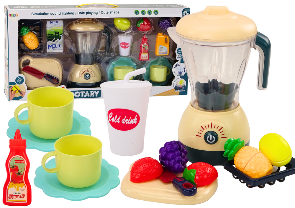 Electric Blender Set, Fruits for Slicing, Lights, and Sounds