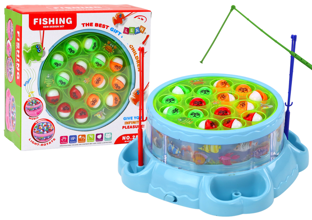 Game Fishing Rods Lights Sounds Blue