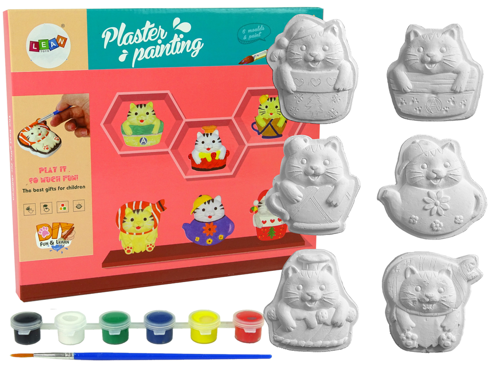 Gleznošanas komplekts ar ģipša figūrām Cats