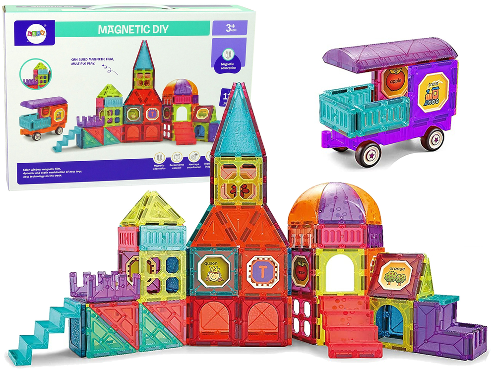 Magnetic Blocks 111 Pieces 3D Castle Steps