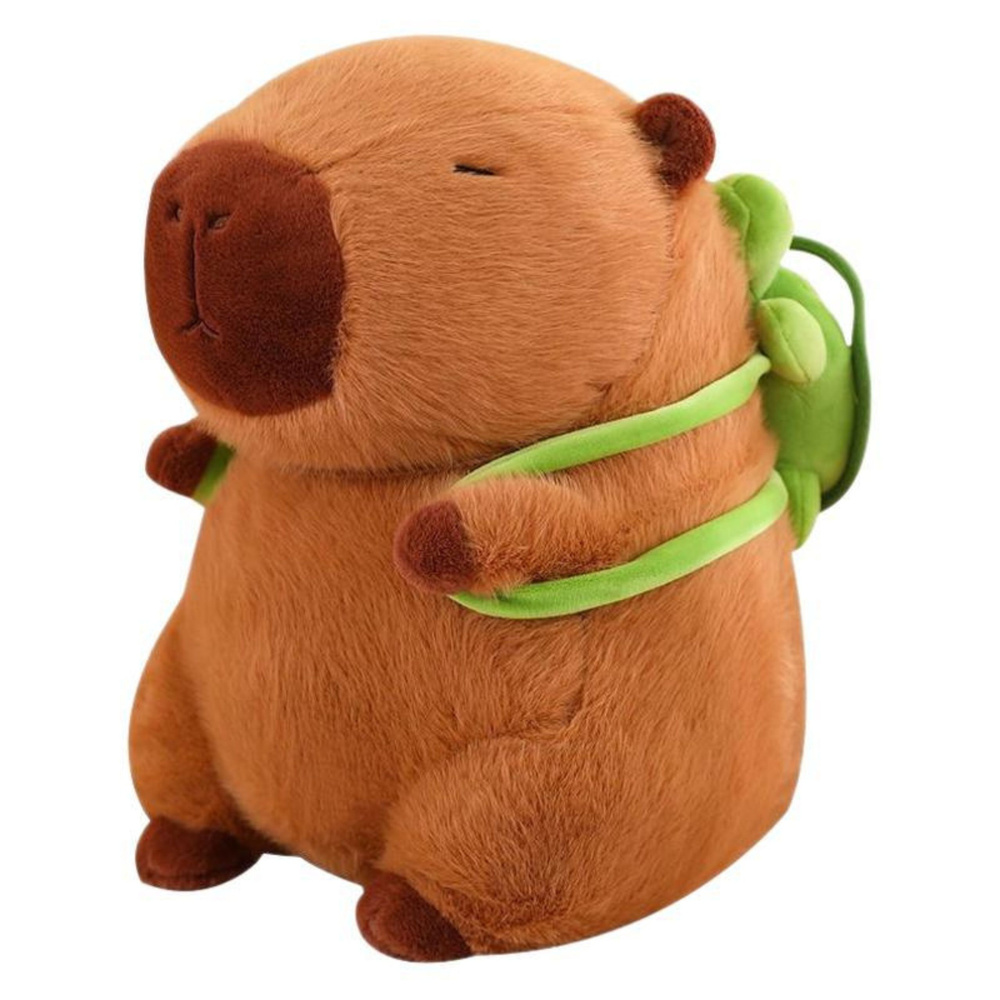Plush Capybara Plush Toy with Green Backpack 26cm