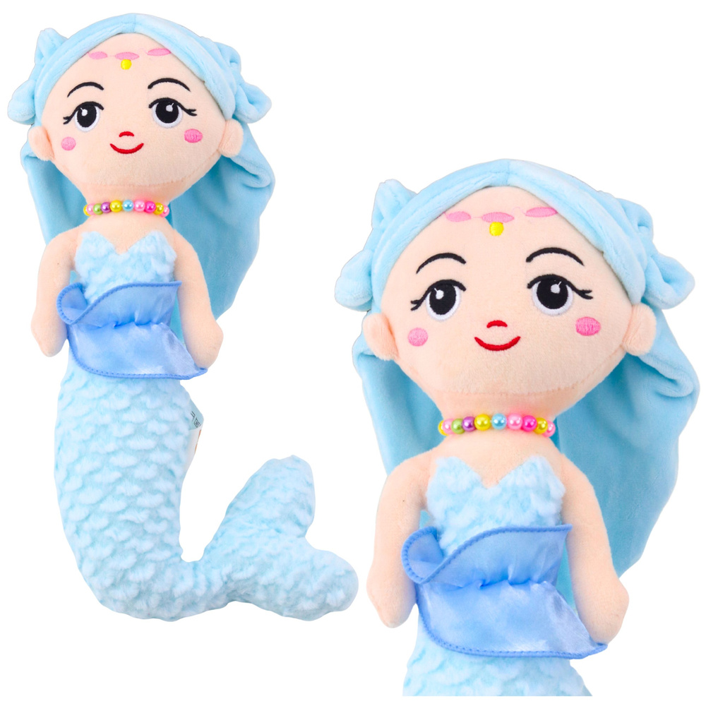 Plush Mermaid with Corals Cuddly Toy Blue 32cm