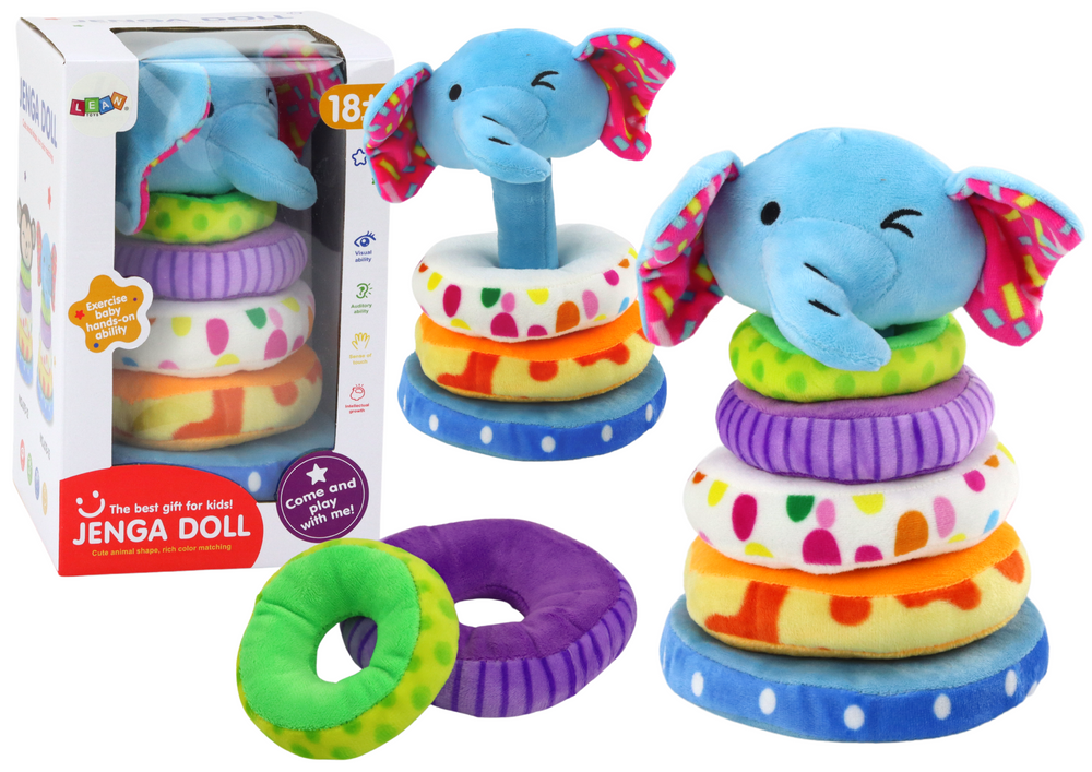 Plush Pyramid Elephant Educational Mascot Colorful 24 cm