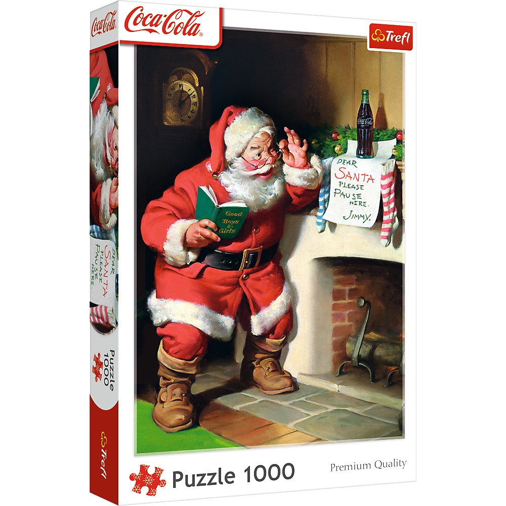 Puzzle – 1000 XMAS – Coca-Cola: Santa by the Fireplace – Trefl 10922