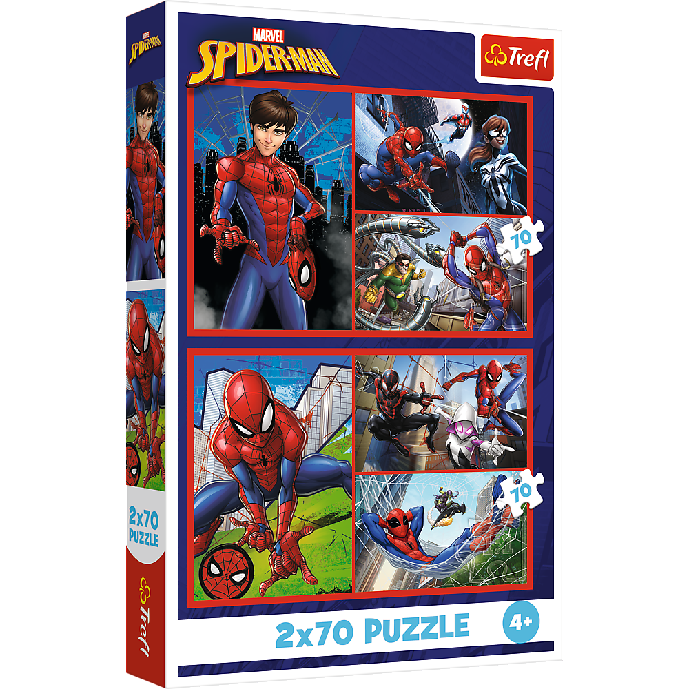 Puzzle - 2x70 - Spider Stories - Disney Marvel Spiderman Trefl 34443