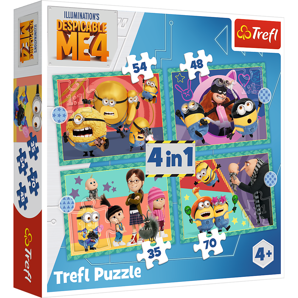Puzzle - 4 in 1 - Crazy Minions Trefl 34648