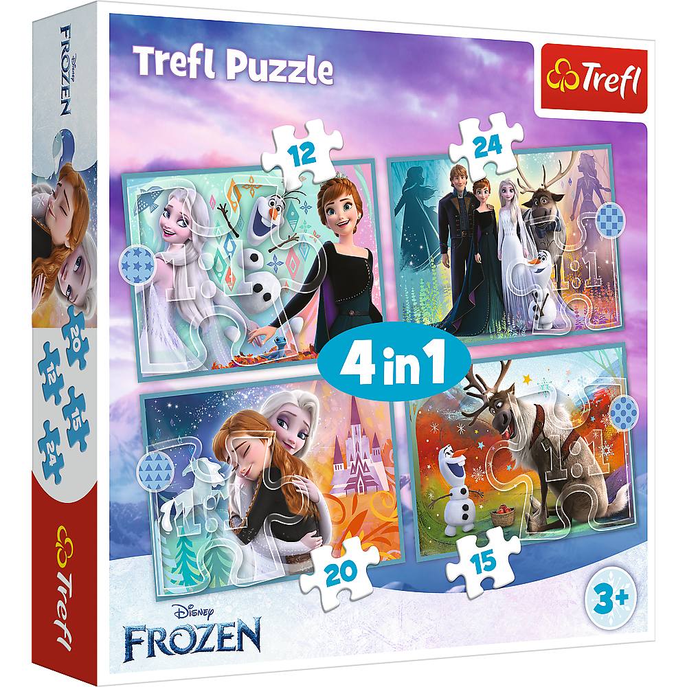 Puzzle - 4in1 (12, 15, 20, 24) - The Amazing World of Frozen - Trefl 34381