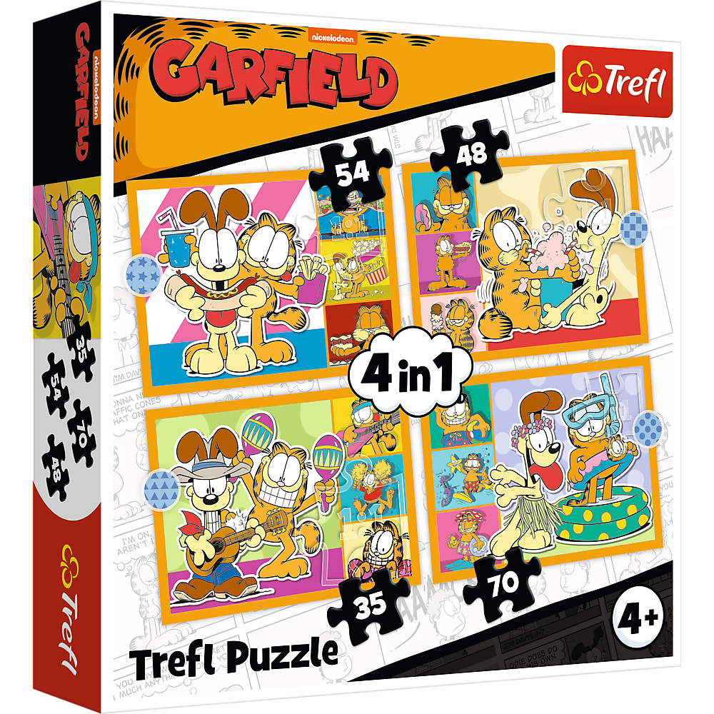 Puzzle 4-in-1 – Garfield Loves Lasagna – Trefl 34673