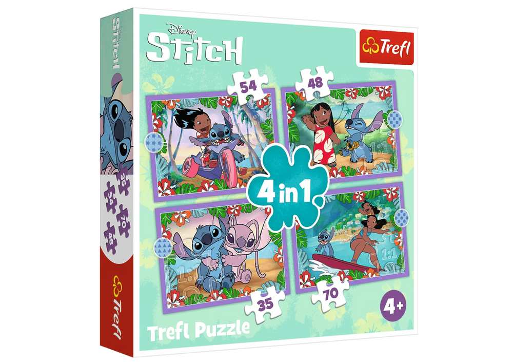 Puzzle 4in1 Crazy Day Lilo & Stitch Trefl 34633