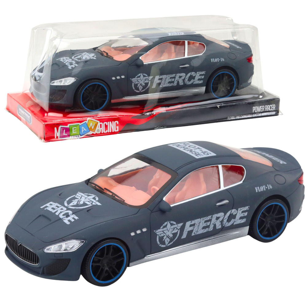 Rear-wheel drive sports car with a matte gray body