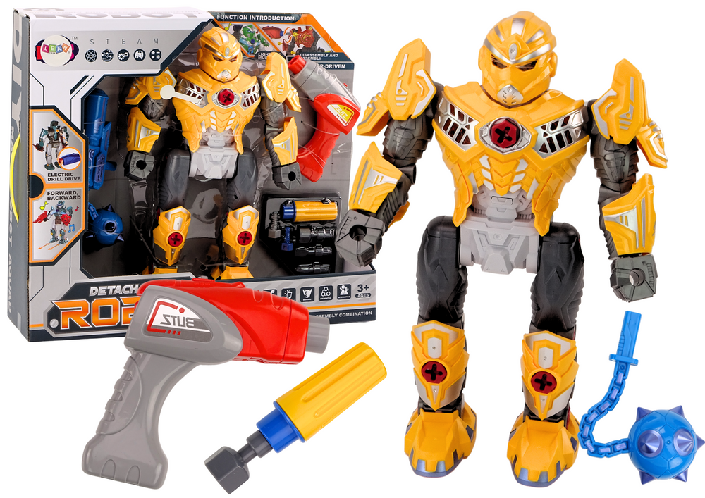Screwing Robot Weapon Drill Screwdriver Light Sound Yellow