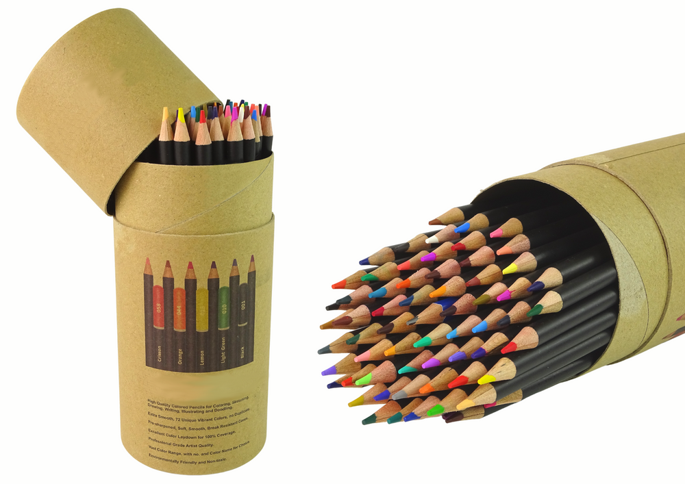 Set of crayons in a tube, sharpener, eraser, 74 pcs.