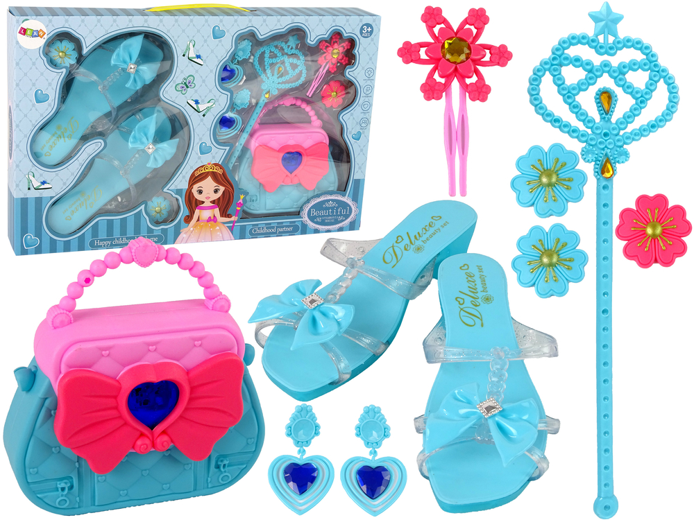 Slipper Beauty Set Handbag Blue Cufflinks