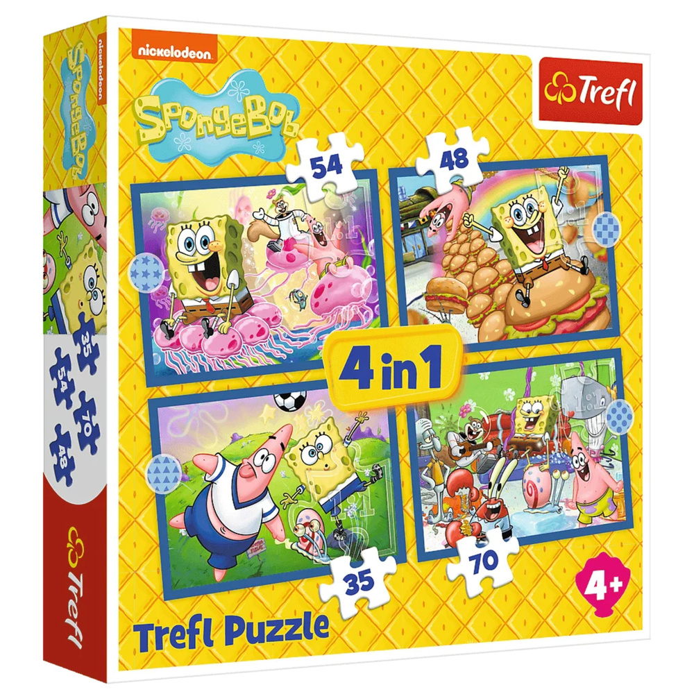 SpongeBob's Underwater Life 4-in-1 Puzzle Trefl 34674