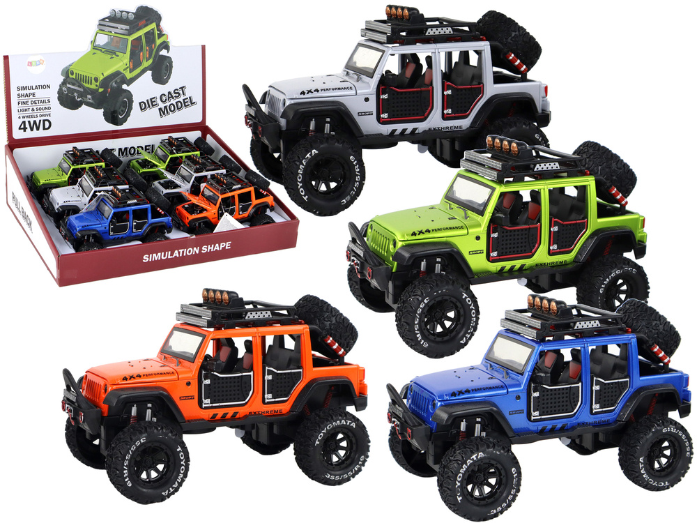 Toy Car Off-Road Vehicle 4x4 Lights Sounds 4 Colors