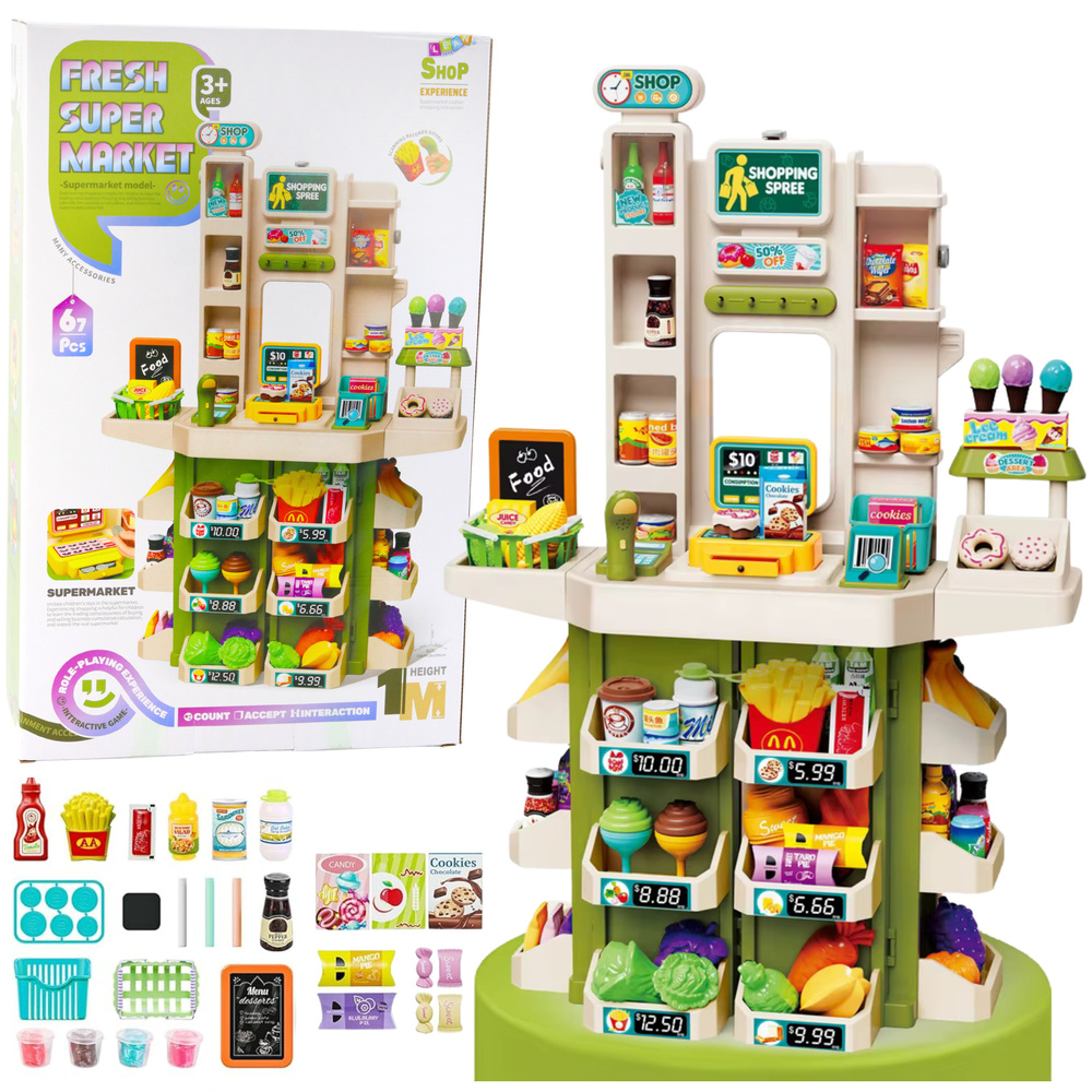 Toy Store For Kids Super Market Interactive 67pcs