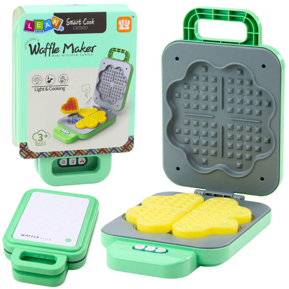 Toy Waffle Maker For Kids Battery Operated Light Blushing Green
