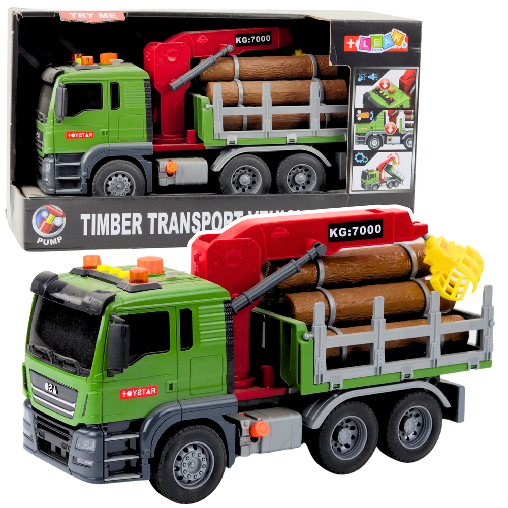 Truck Timber Transport Crane Logs Wood Lights Sounds