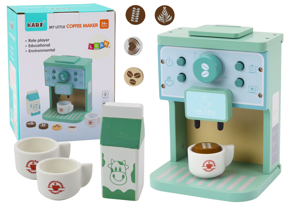 Wooden Coffee Machine AGD Milk Cup Set
