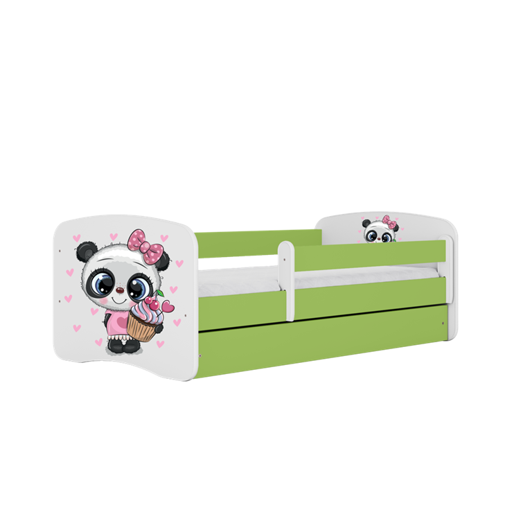 Bed babydreams green panda with drawer with mattress 180/80