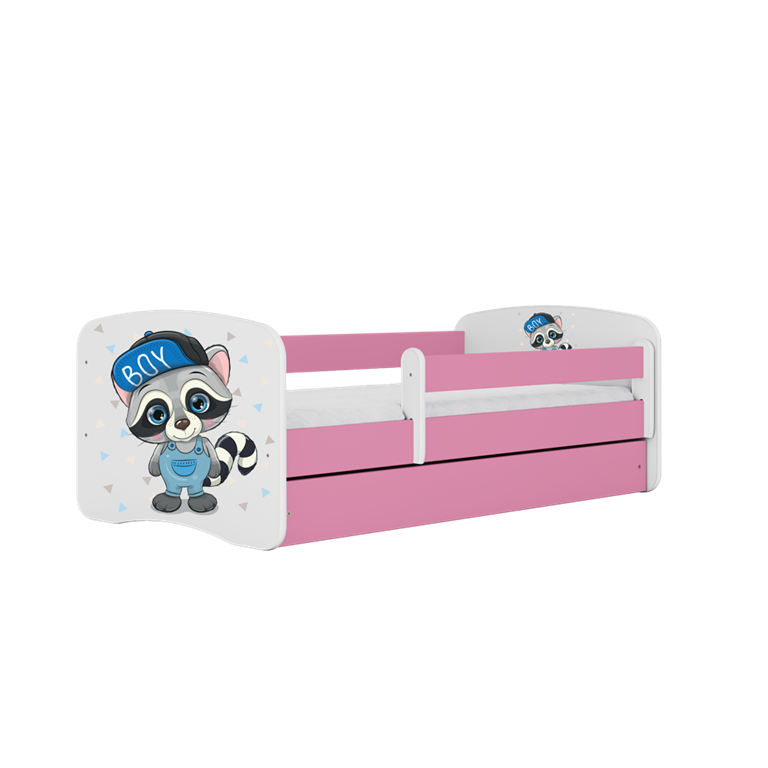 Bed babydreams pink raccoon without drawer with mattress 160/80