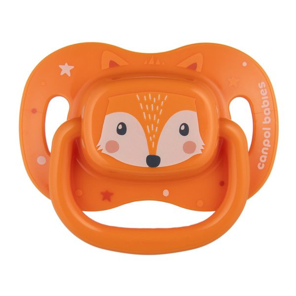 Canpol Babies Cute Animals Silikonowy Smoczek Uspokajający Symetryczny 34/924_ora 0-6msc Pomarańczowy