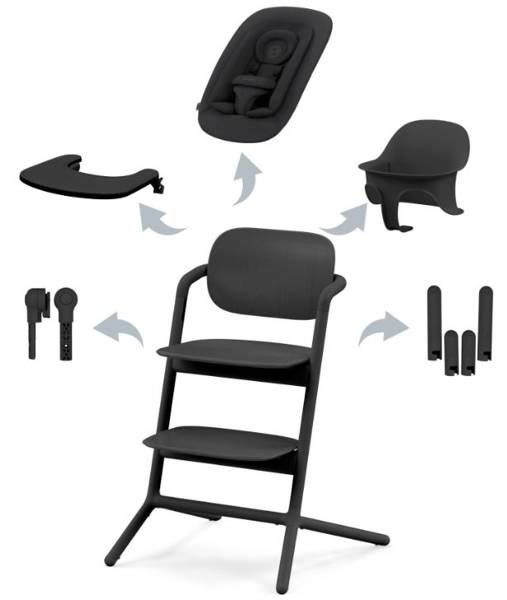 Cybex Lemo 4in1 Stunning Black Barošanas krēsls